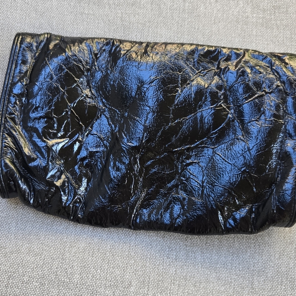 Black Crinkle Clutch Wallet Envelope - Picture 5 of 7